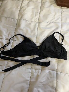 No Boundaries Black Wrap Bikini Top